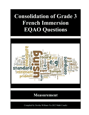 Eqao French Immersion Grade 3  Form