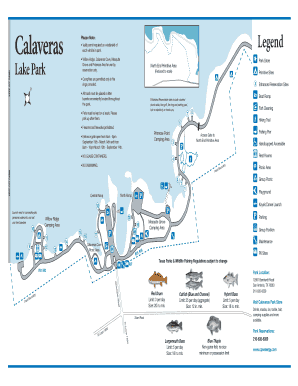 Calaveras Lake Map  Form