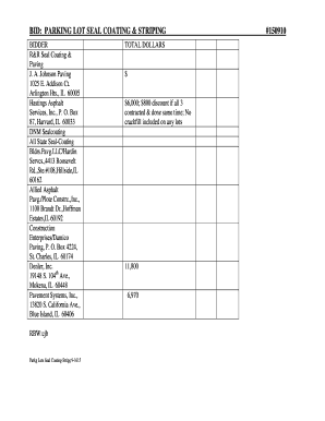 Parking Lot Striping Estimate Template  Form