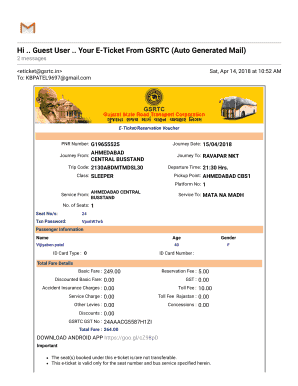 Gsrtc Ticket Download  Form