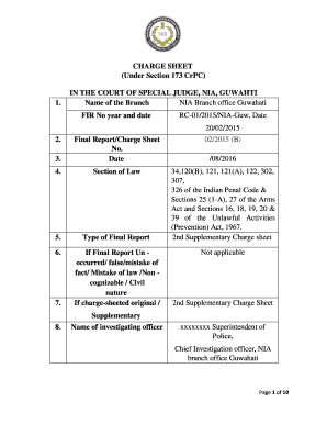 Charge Sheet under Crpc  Form