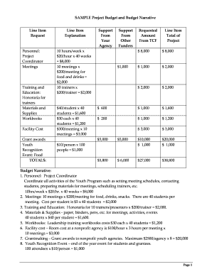 Budget Narrative  Form