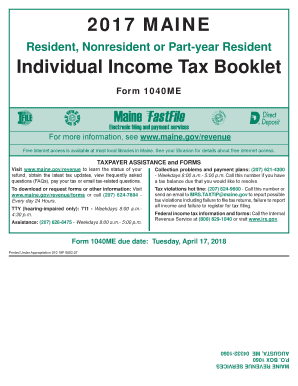 MAINE Individual Income Tax Booklet  Form