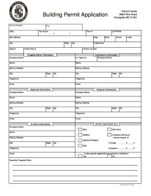 Building Permit Anne Arundel County, MD  Form