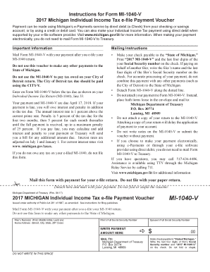 Michigan Individual Income Tax E File Payment Voucher  Form