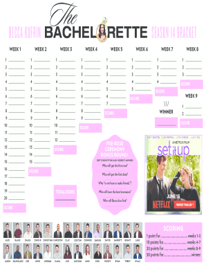 Printable Bachelorette Bracket  Form