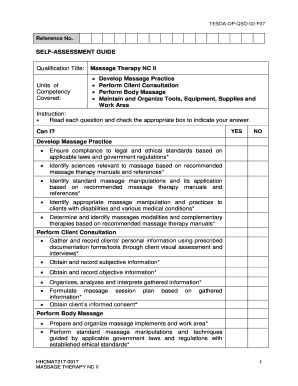 SELF ASSESSMENT GUIDE PERFORMANCE TESDA