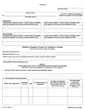 Form 35 1 Affidavit