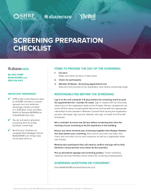 Sharecare Biometric Screening Form