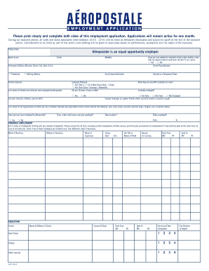 Aeropostale Application PDF  Form