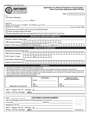 Abhyudaya Bank Rtgs Form