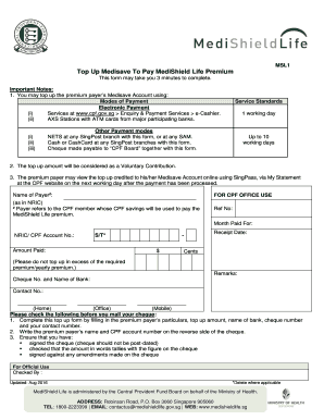 How to Top Up Medishield Life  Form