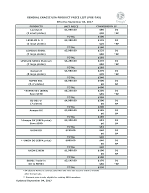 Enagic Usa Price List  Form