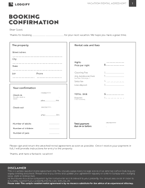 Lodgify Rental Agreement  Form