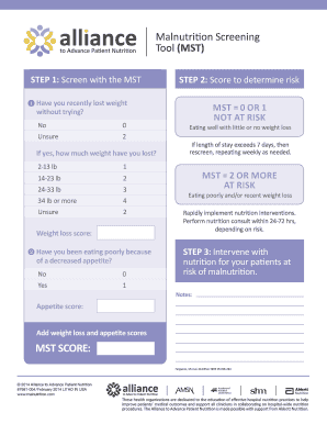 Malnutrition Screening Tool PDF Mst  Form