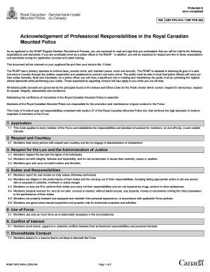 Acknowledgement of Professional Responsibilities 6465  Form