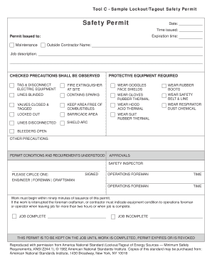 Loto Permit Format