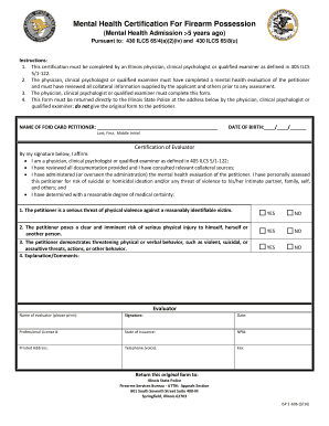  Illinois State Police Firearms Services Bureau FOID Appeal 2016-2024