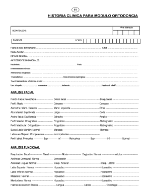 Historia Clinica De Ortodoncia  Form