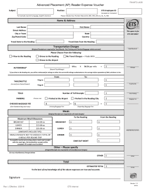 Ap Reader Expense Voucher  Form