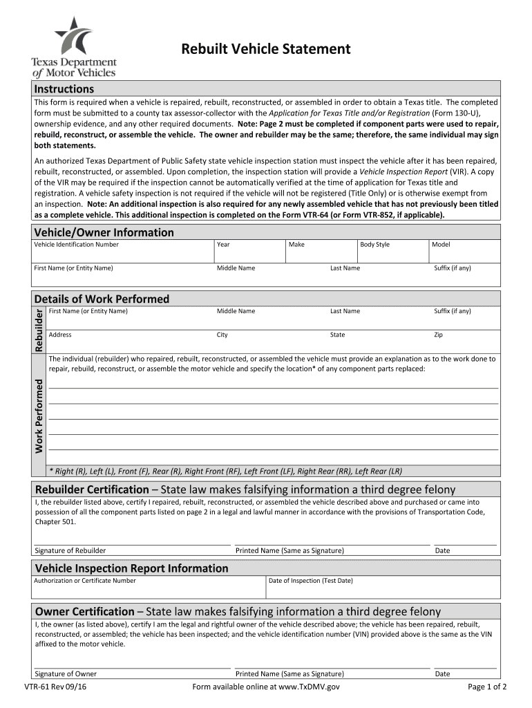 Get and Sign Vtr 61 2016-2022 Form