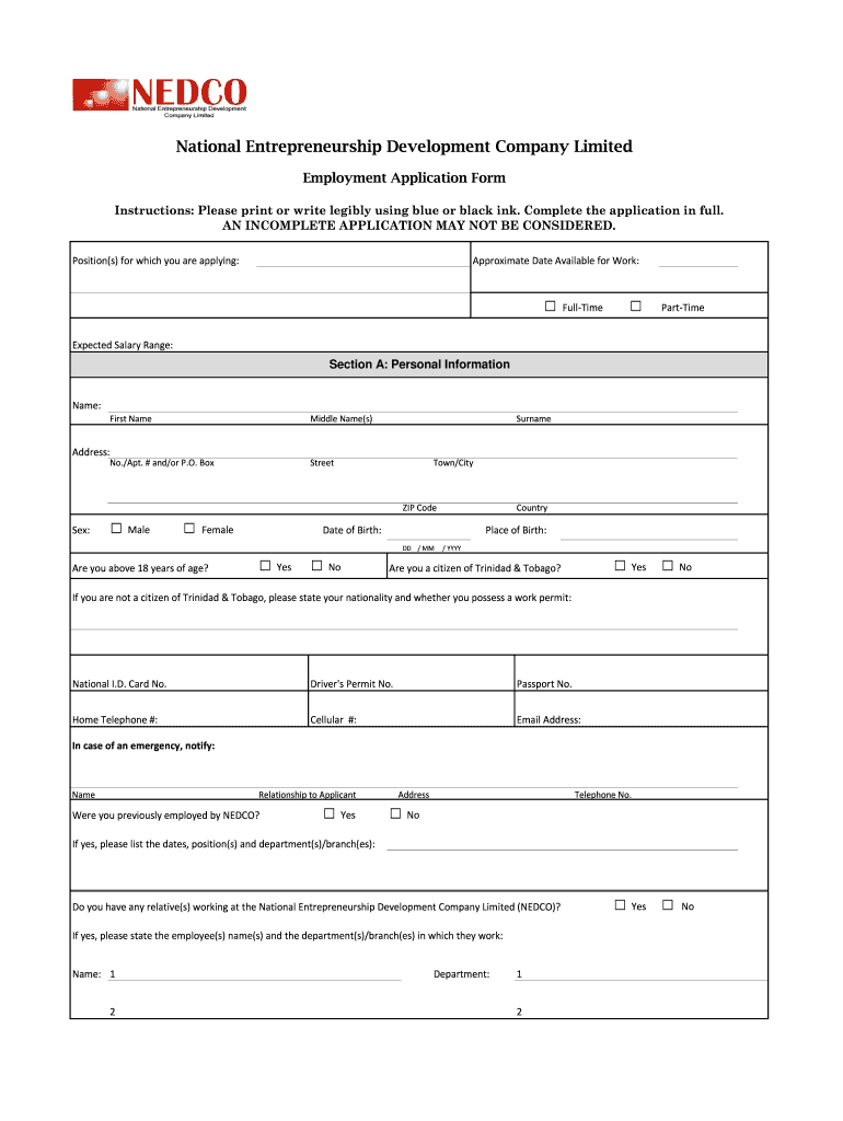 Nedco Application Form