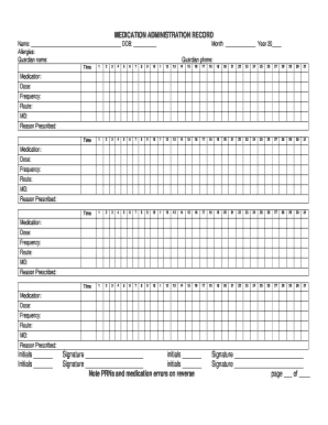  Medication Administration Record Maine Gov 2009