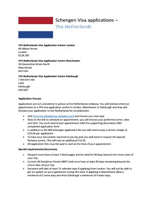 Netherlands Visa Appointment  Form