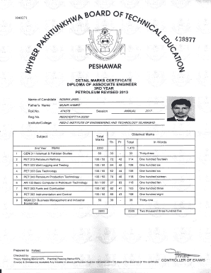 Detail Marks Certificate Format in Word