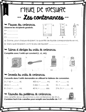 Rituel De Mesure Les Contenances  Form