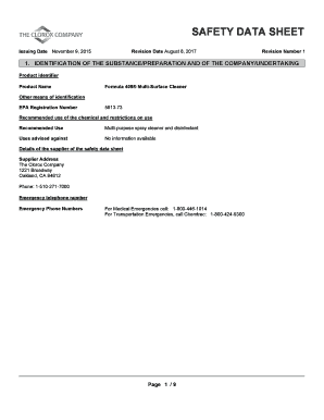 409 Multi Surface Cleaner Sds  Form