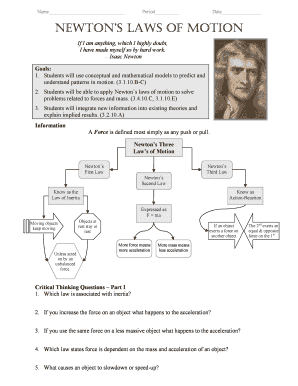 Newton&#039;s Laws of Motion Pogil Answers  Form