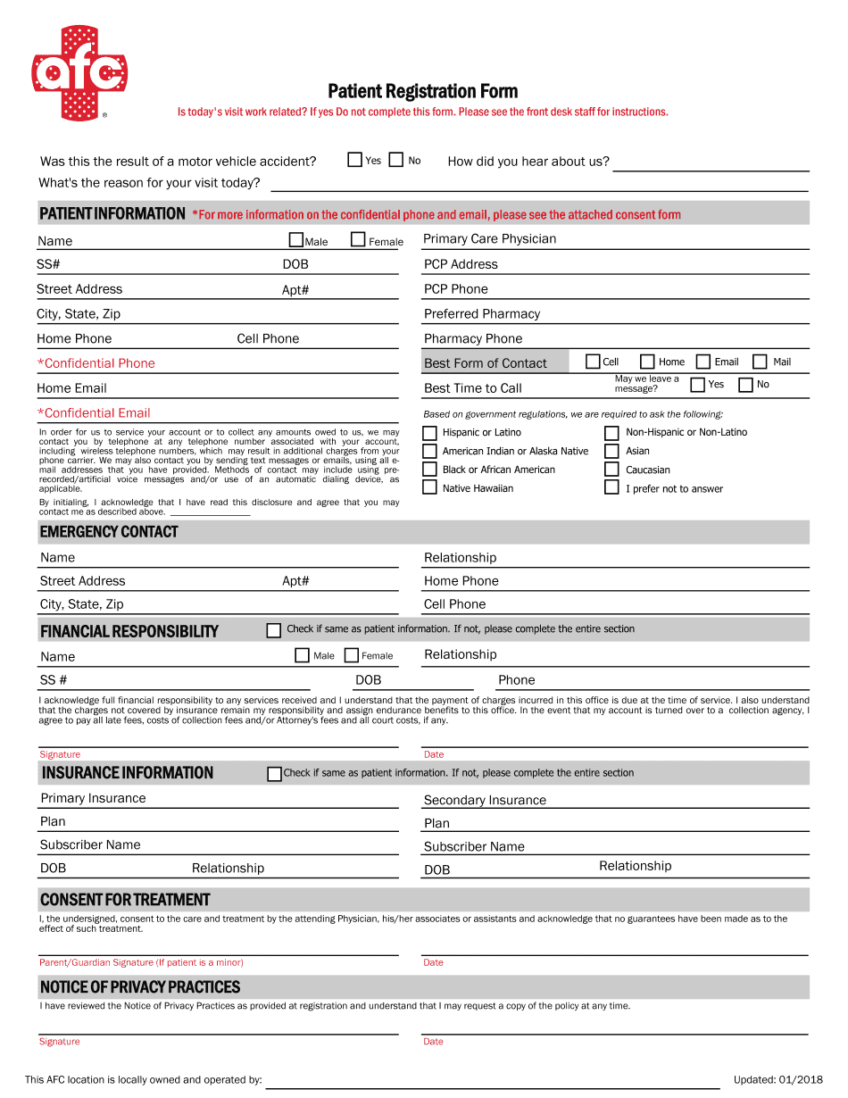  Afc Form 2018-2024