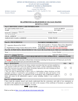 Nh Electrical Apprentice Renewal Form