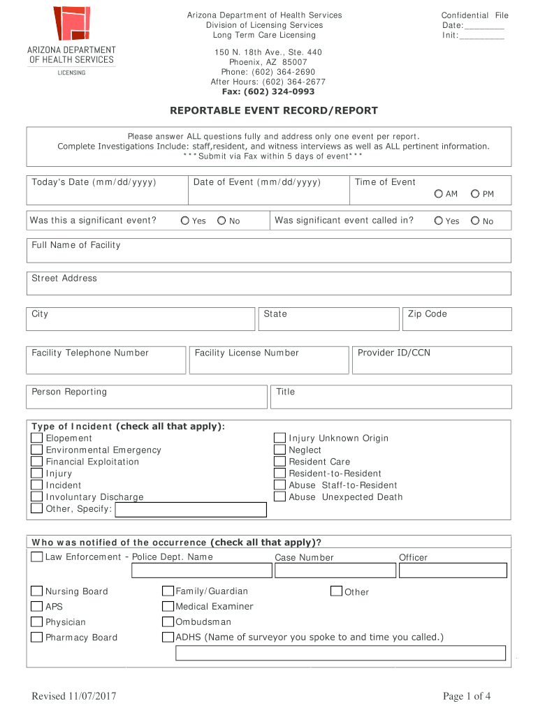  Azdhs Report Form 2017-2024