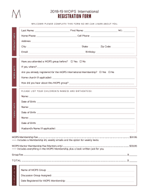  Mops Registration Form 2018-2024
