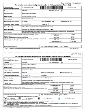 Tax Invoice Cum Acknowledgement Number  Form