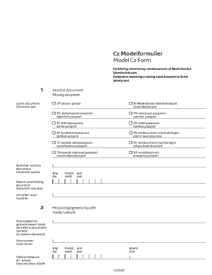 C2 Formulier Vermissing