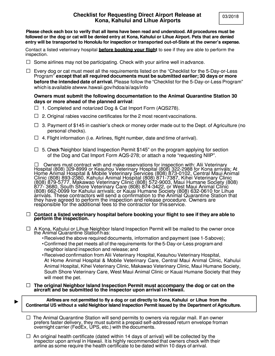  Neighbor Island Inspection Permit 2018-2024