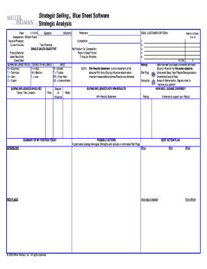 Strategic Selling Blue Sheet  Form