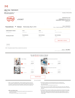 Red Bus Ticket Format in Word Editable