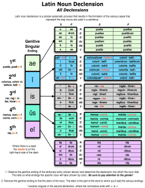 Latin Declensions 1 5  Form