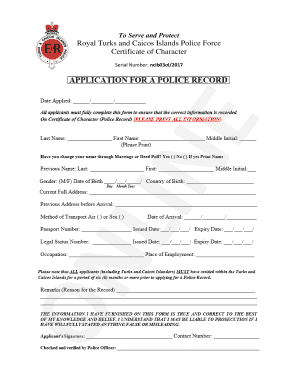 Tci Police Record Form