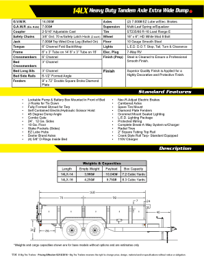 Big Tex Dump Trailer Parts Manual  Form