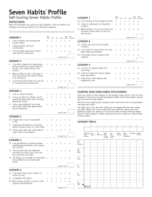 Seven Habits Profile  Form