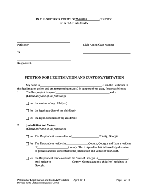 PETITION for LEGITIMATION and CUSTODYVISITATION  Form