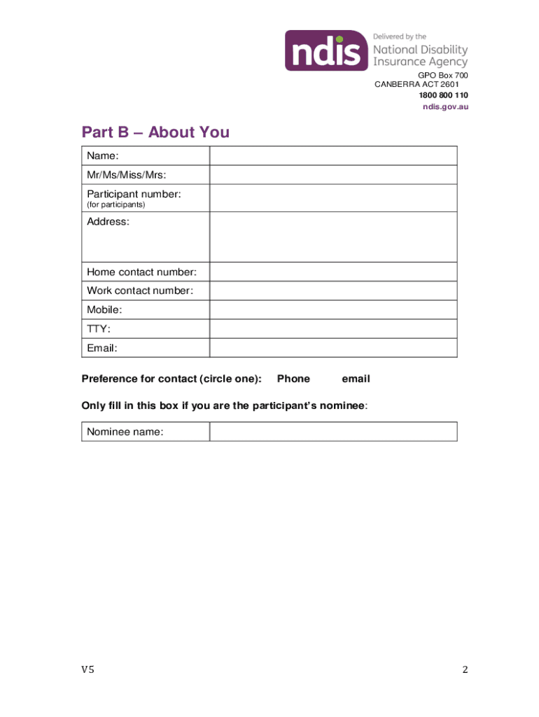 Ndis S100 Form