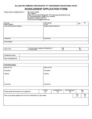 SULLOM VOE TERMINAL PARTICIPANTS 10TH ANNIVERSARY EDUCATIONAL TRUST  Form