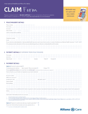  Allianz Worldwide Care Claim Form 2017-2024