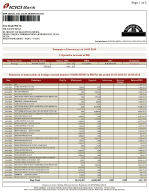 Icici Bank Statement Format